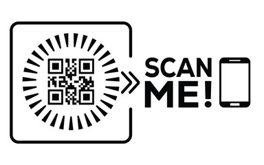 Obraz premium QR code scan icon set. Scan me frame. QR code scan for smartphone. QR code for mobile app, payment and identification. Vector illustration.