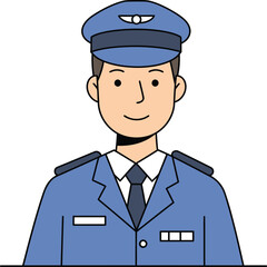 police officer in uniform smiling on transparent background