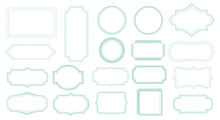 Obraz premium Elegant Decorative Frame Collection A Versatile Set of Outlined Shape Designs in Green