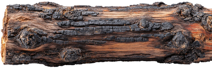Charred tree trunk texture