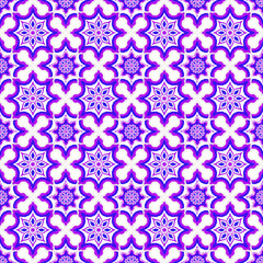 Purple Mandala Geometric Tile Pattern