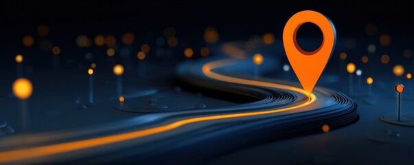 Abstract illustration of a path with a destination marker