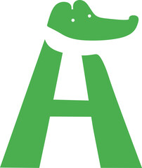 green letter a And h Crocodile head