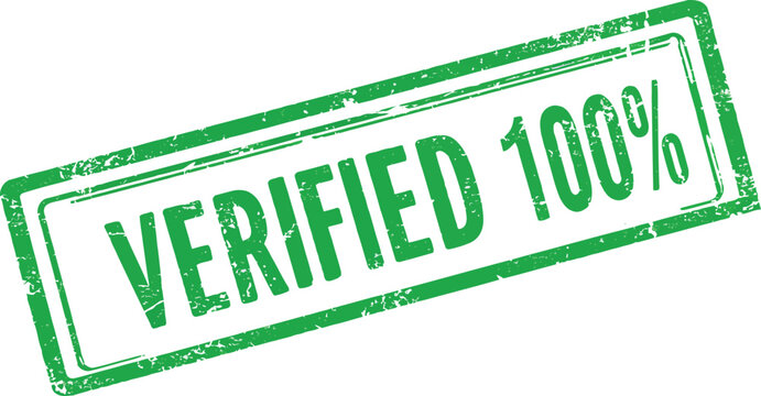 verified stamp green ink design on transparent background