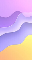 Layered, wavy shapes create a soft, colorful abstract design.