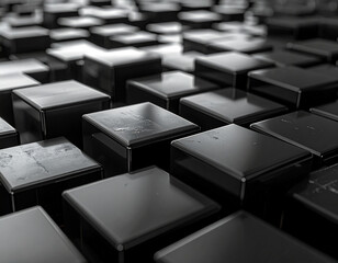 Obraz premium computer keyboard on black background