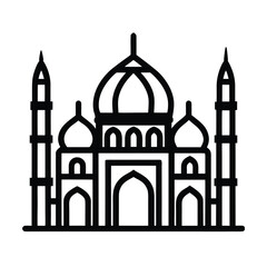 Blue Mosque Outline Icon Design