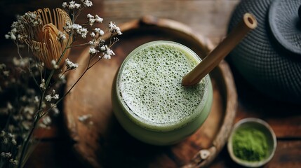 Discover The Refreshing Taste Of Frothy Matcha Green Tea Beverage
