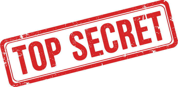 red stamp with text top secret on transparent background