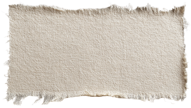 Frayed beige fabric swatch