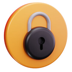 3D Padlock Security Access Protection Icon