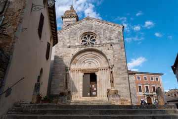  The church Collegiata dei Santi Quirico e Giulitta in San Quirico d'Orcia