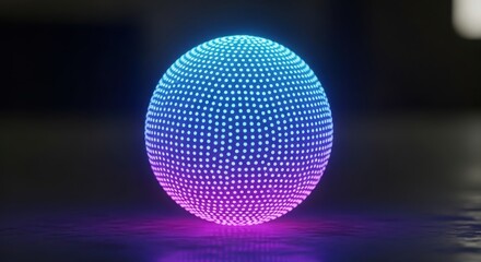 Glowing LED Sphere in Futuristic Abstract Setting