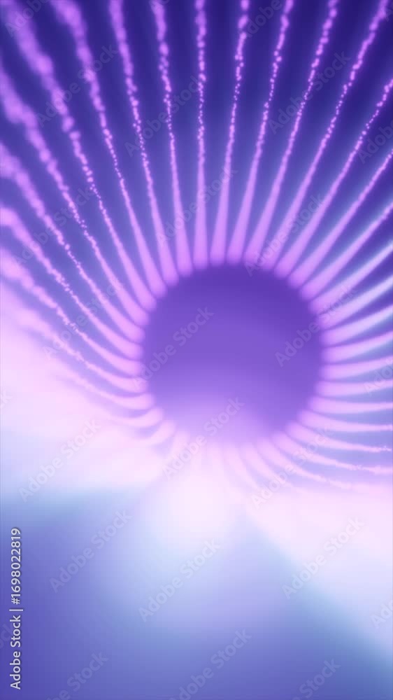Poster a glowing circular purple light pattern forming a swirling vortex, creating a dynamic and otherworld