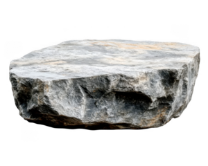 The rough stone table exhibits shades of gray colors on transparent background