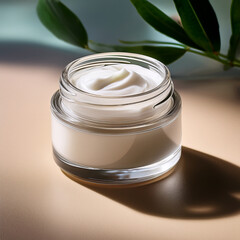 transparent jar with cream for design