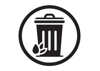 trash can logo silhouette vector, trash bin icon silhouette vector illustration, recycling and waste management silhouette logo, garbage trash can logo silhouettes vector on white background