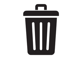 trash can logo silhouette vector, trash bin icon silhouette vector illustration, recycling and waste management silhouette logo, garbage trash can logo silhouettes vector on white background