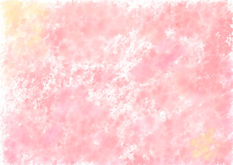 水彩風抽象、背景、ピンクと黄色系