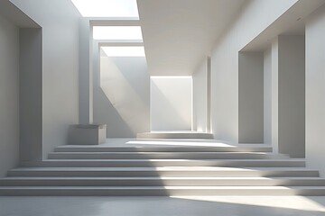 Obraz premium Modern minimalist space with natural lighting 