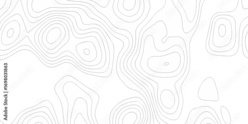 Poster Abstract topographic White wave paper curved reliefs. Topographic map patterns, topography line map. Abstract white topography vector background. Contour maps. Vector illustration.