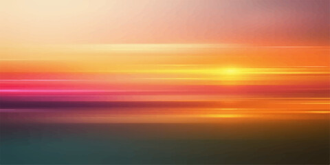 Vibrant orange and red sunlight illuminates the sky and clouds, creating a stunning abstract over the tranquil blue sea