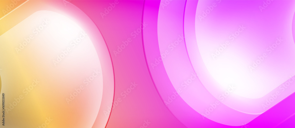 Aufkleber abstract background features glowing circles, gradients. colors transition from yellow to pink, crea