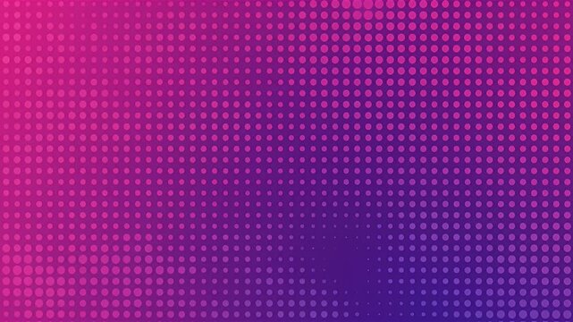 Pink and purple gradient background with a halftone dot pattern overlay