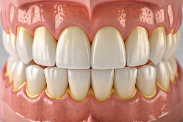 Dental X-ray showing teeth with dental tools and oral care equipment