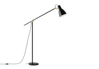 Black arc floor lamp with adjustable shade modern minimalist design home decor interior lighting elegant style simple lamp