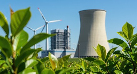 Power plant with greenery
