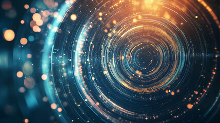 Obraz premium Futuristic Digital Vortex with Glowing Particles