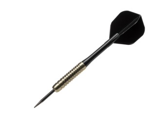 Black dart with gold accents on transparent background