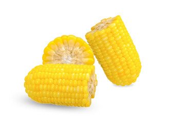 fresh sweet corn kernels on a transparent background