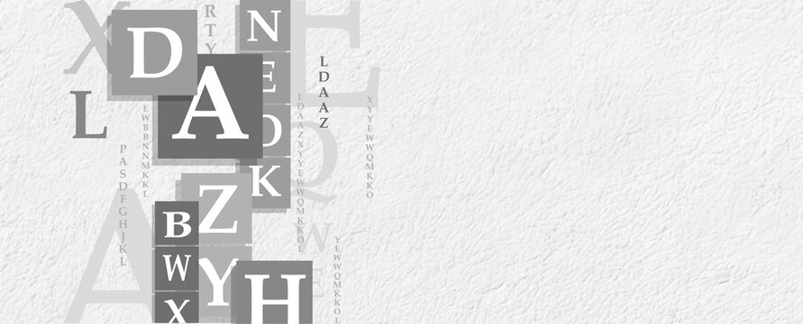 Creative and modern background with letters.	