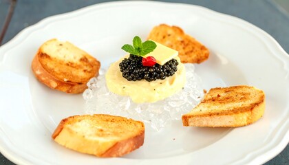 Gourmet toast with caviar