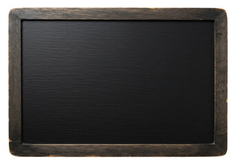 Fototapeta premium Blackboard with wooden frame blank menu board empty chalkboard sign dark slate texture rustic style simple design clean background copy space education advertisement announcement