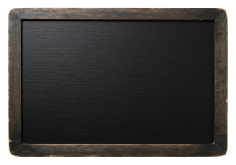 Blackboard with wooden frame blank menu board empty chalkboard sign dark slate texture rustic style simple design clean background copy space education advertisement announcement