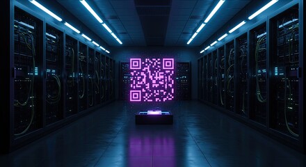 QR code in a server room
