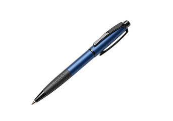 Blue ballpoint pen on transparent background office supply writing tool stationery