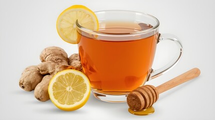 Cup of Tea with Lemon, Ginger, and Honey &ndash; Health, Wellness, and Weight Loss Concept