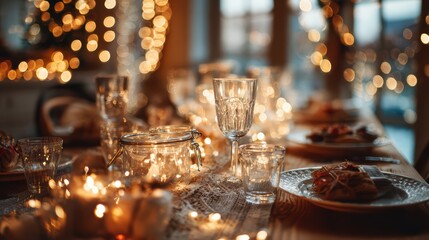 Cozy Winter Evening Scene with Lit Candles and Glass of Wine Ideal for Holiday Campaigns, Inspiring a Sense of Tranquility.