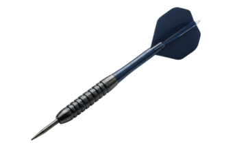 Blue dart with metal shaft on transparent background game sport competition