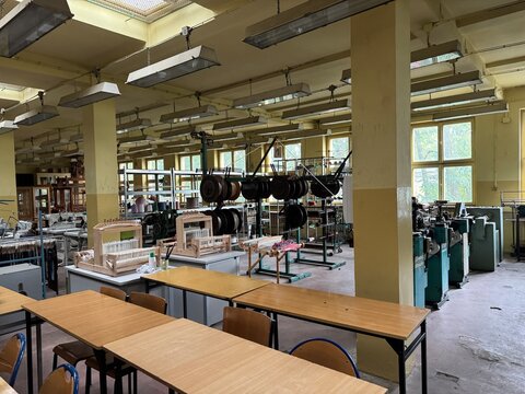 sewing machines at the technical school