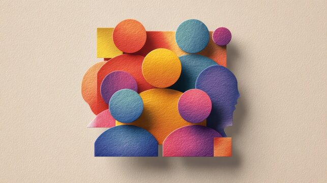 Colorful Diversity Meeting Unique Creative Badge Design for Promoting Workplace Inclusivity, Perfect for Branding and Social Media Campaigns.