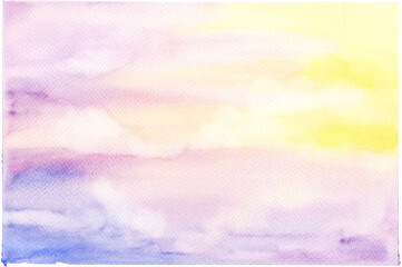 Cloudy Sky Watercolor Background with Hand-Painted Texture for Design and Decoration