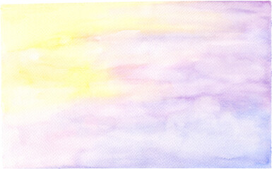 Cloudy Sky Watercolor Background with Hand-Painted Texture for Design and Decoration