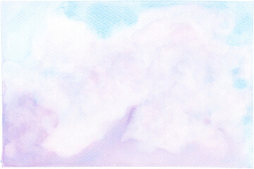 Cloudy Sky Watercolor Background with Hand-Painted Texture for Design and Decoration