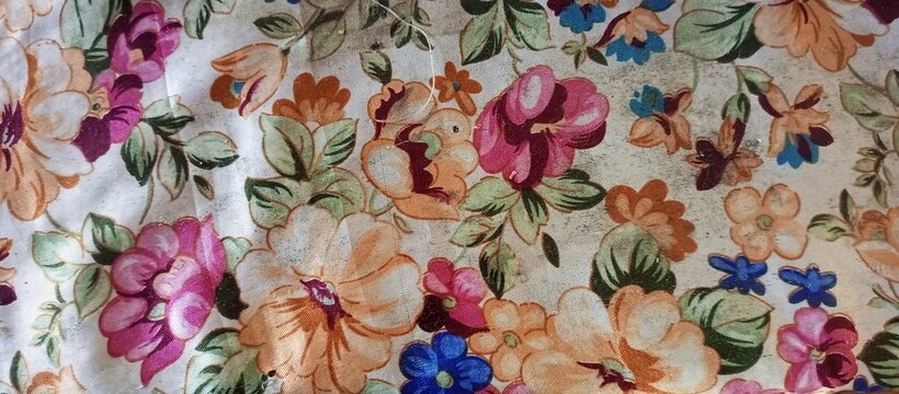Vintage Floral Fabric with a Shabby Chic Aesthetic - Powered by Adobe