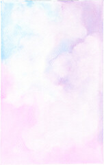 Cloudy Sky Watercolor Background with Hand-Painted Texture for Design and Decoration
